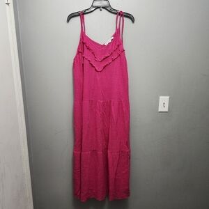 Emma and Michele women's midi dress size 2X hot pink gauze new without t…